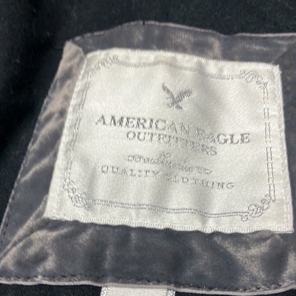 Women’s American Eagle Outfitters black Pea coat with detachable hood. Size S/P - Picture 3 of 6
